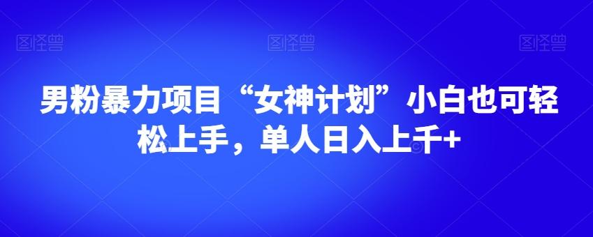 男粉暴力项目“女神计划”小白也可轻松上手，单人日入上千+【揭秘】-轻创网