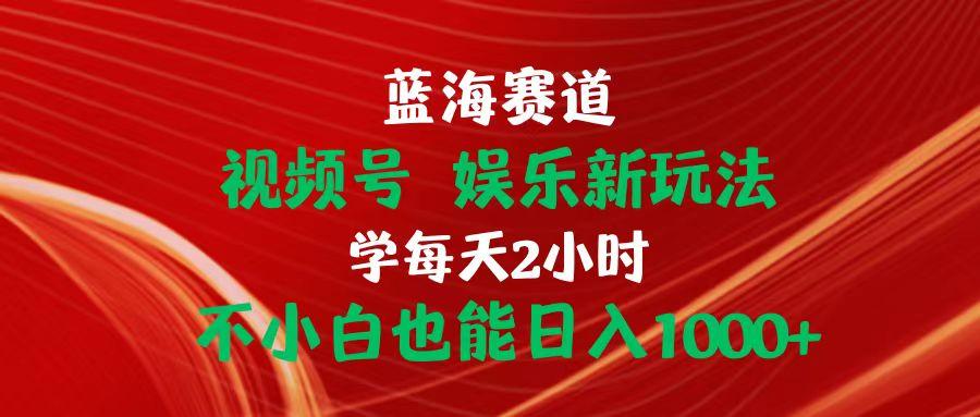 蓝海赛道视频号 娱乐新玩法每天2小时小白也能日入1000+-轻创网