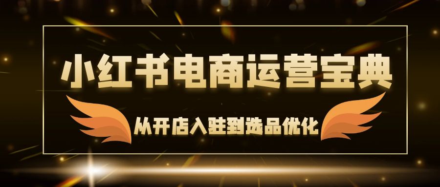 小红书电商运营宝典：从开店入驻到选品优化，一站式解决你的电商难题-轻创网