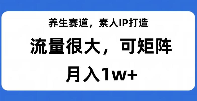 养生赛道，素人IP打造，流量很大，可矩阵，月入1w+【揭秘】-轻创网