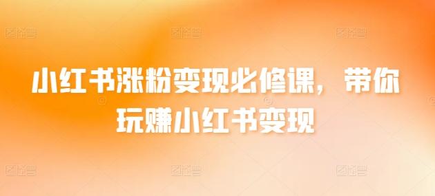 小红书涨粉变现必修课，带你玩赚小红书变现-轻创网