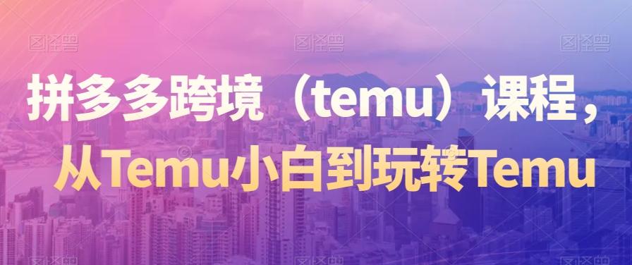拼多多跨境（temu）课程，从Temu小白到玩转Temu-轻创网