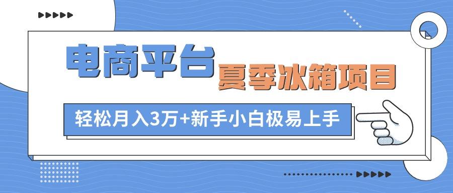 电商平台夏季冰箱项目，轻松月入3万+，新手小白极易上手-轻创网