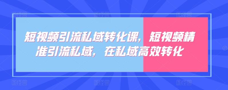 短视频引流私域转化课，短视频精准引流私域，在私域高效转化-轻创网