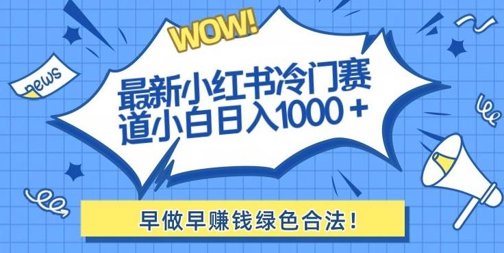 最新小红书冷门赛道日入1000+一部手机小白轻松-轻创网