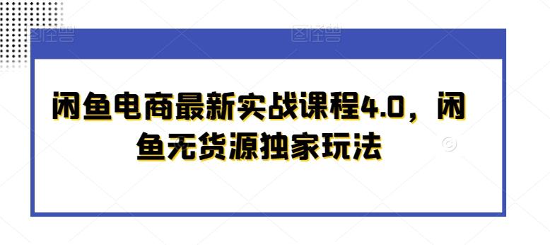 闲鱼电商最新实战课程4.0，闲鱼无货源独家玩法-轻创网