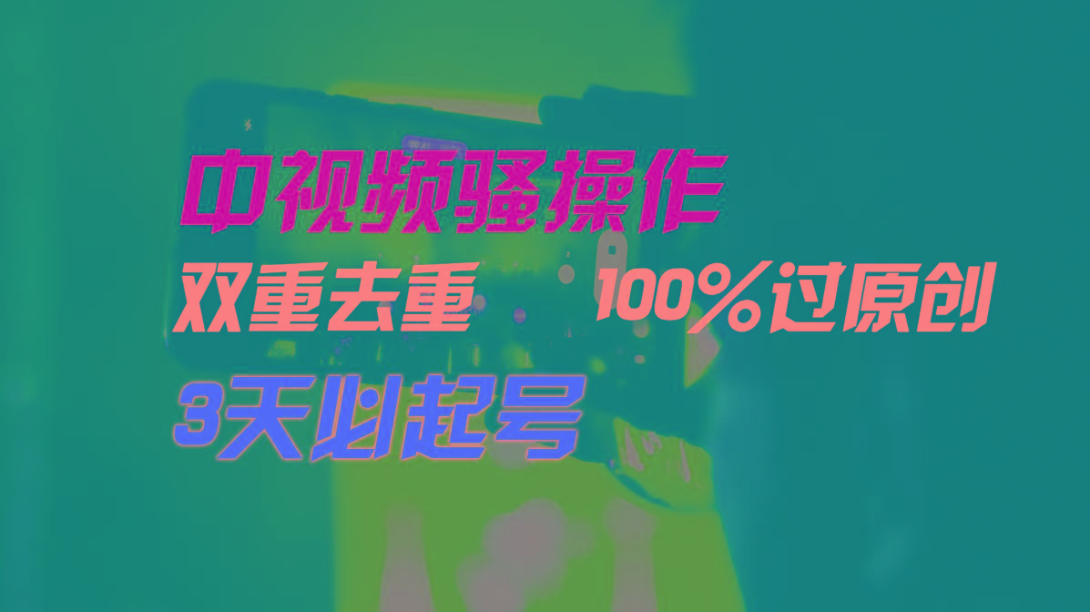 中视频骚操作，双重去重100%过原创，3天比必起号，简单无脑，月入3W+-轻创网