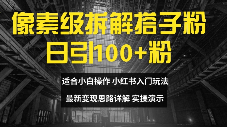 像素级拆解搭子粉，日引100+，小白看完可上手，最新变现思路详解【揭秘】-轻创网