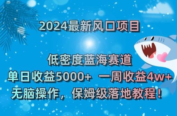 2024最新风口项目，低密度蓝海赛道，单日收益5000+，一周收益4w+！【揭秘】-轻创网