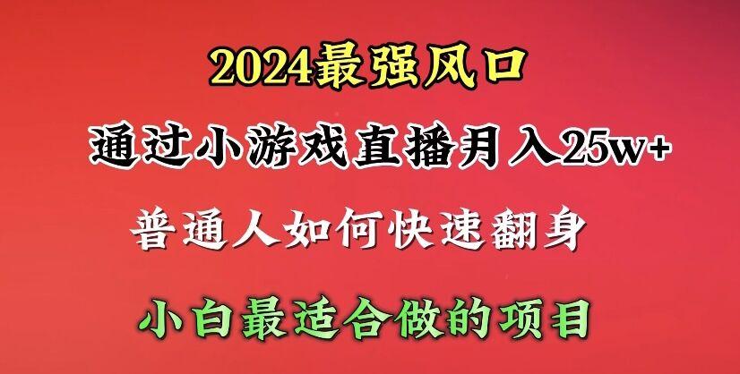 (10020期)2024年最强风口，通过小游戏直播月入25w+单日收益5000+小白最适合做的项目-轻创网