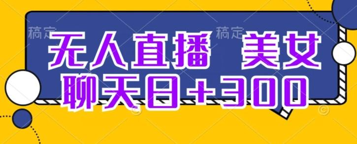 无人直播，美女聊天日+300-轻创网