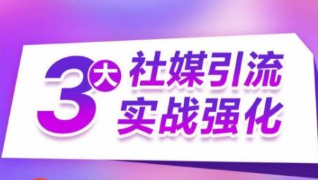 3大社媒引流实战强化，多渠道站外引流，高效精准获客，订单销售额翻倍增长-轻创网