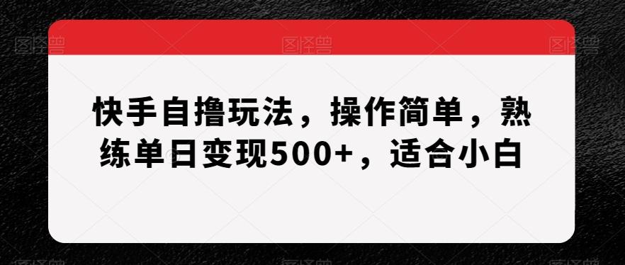 快手自撸玩法，操作简单，熟练单日变现500+，适合小白【揭秘】-轻创网