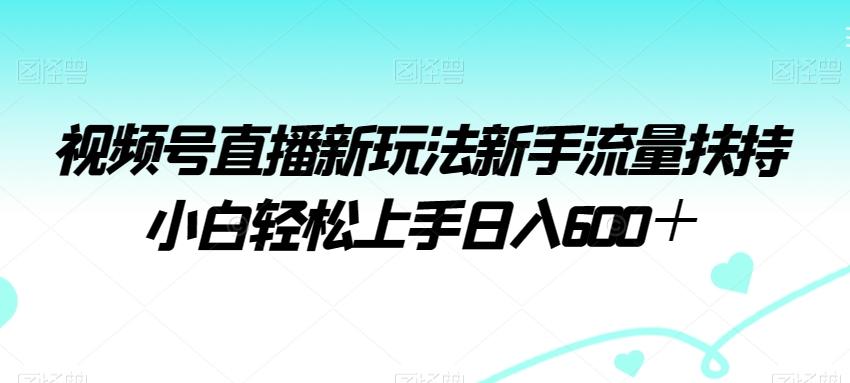 视频号直播新玩法新手流量扶持小白轻松上手日入600＋【揭秘】-轻创网