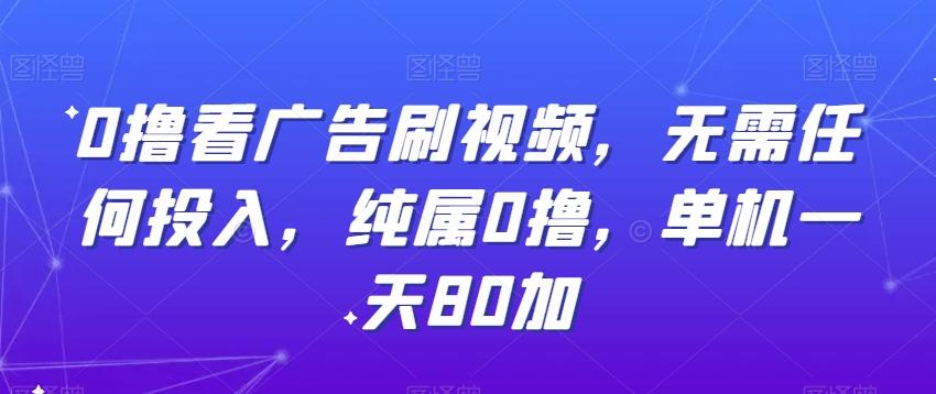 0撸看广告刷视频，无需任何投入，纯属0撸，单机一天80加-轻创网