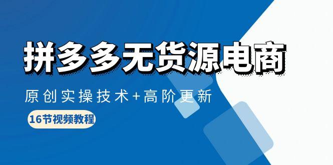 (10015期)拼多多无货源电商，原创实操技术+高阶更新(16节视频教程)-轻创网