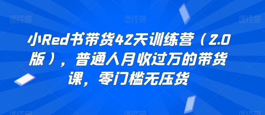 小Red书带货42天训练营(2.0版)，普通人月收过万的带货课，零门槛无压货-轻创网