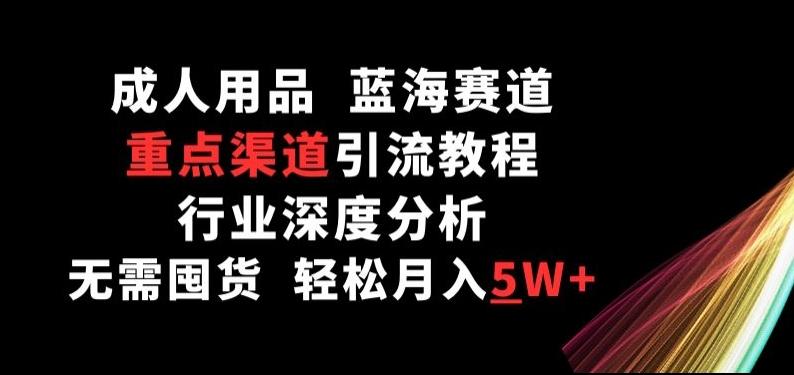 成人用品，蓝海赛道，重点渠道引流教程，行业深度分析，无需囤货，轻松月入5W+【揭秘】-轻创网