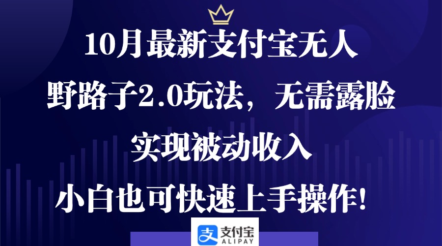 10月最新支付宝无人野路子2.0玩法，无需露脸，实现被动收入，小白也可…-轻创网