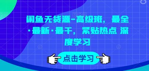 闲鱼无货源-高级班，最全·最新·最干，紧贴热点 深度学习-轻创网