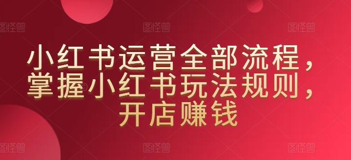 小红书运营全部流程，掌握小红书玩法规则，开店赚钱-轻创网