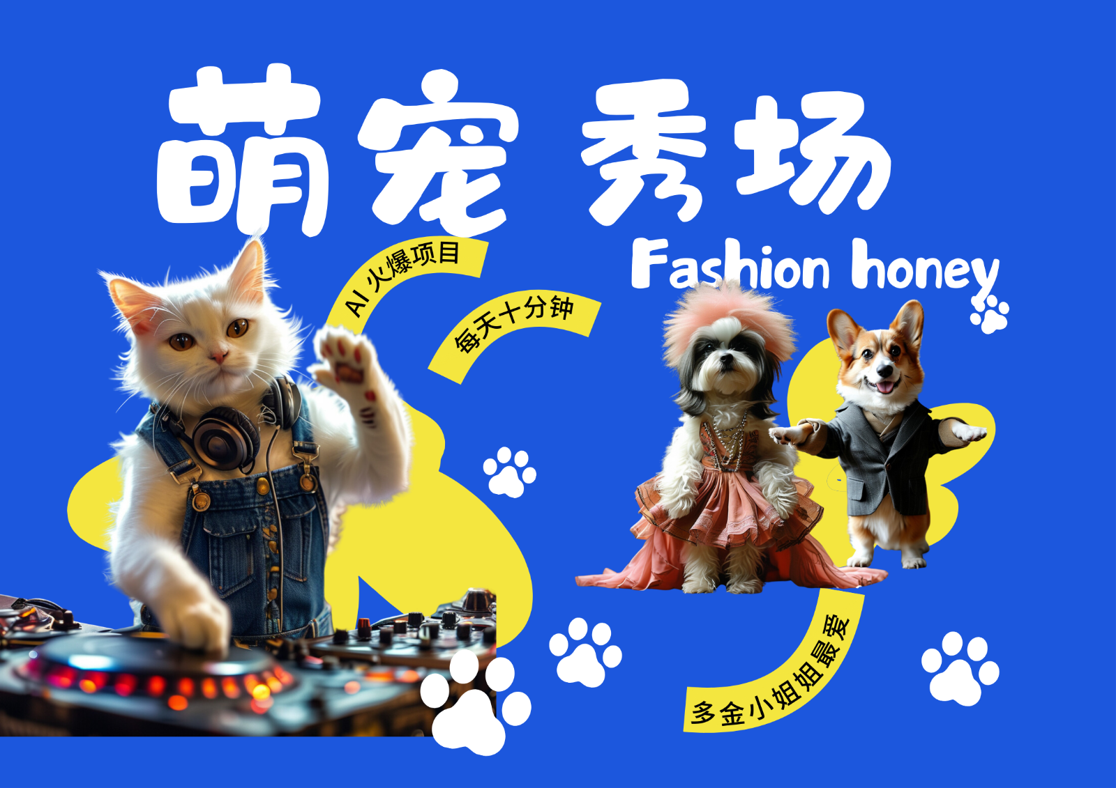 酷飒动物跳舞走秀 时尚喵FASHION汪 多金小姐姐最爱的 轻松月入破W-轻创网