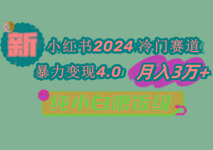 小红书2024冷门赛道 月入3万+ 暴力变现4.0 纯小白喂饭级-轻创网