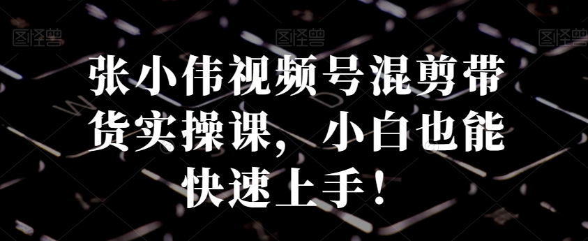 张小伟视频号混剪带货实操课，小白也能快速上手！-轻创网