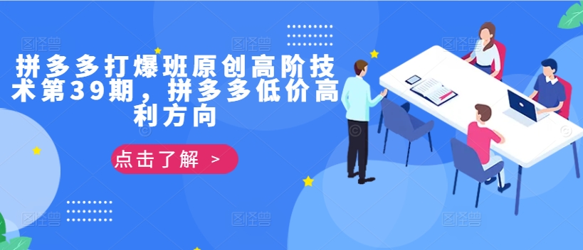 拼多多打爆班原创高阶技术第39期，拼多多低价高利方向-轻创网