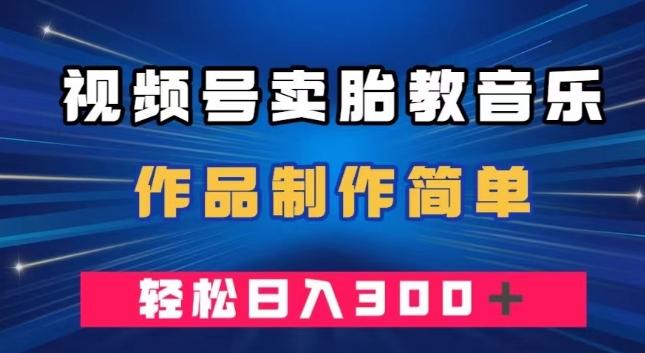 视频号卖胎教音乐，作品制作简单，一单49，轻松日入300＋-轻创网