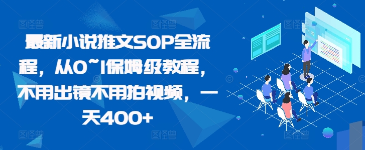 最新小说推文SOP全流程，从0~1保姆级教程，不用出镜不用拍视频，一天400+-轻创网