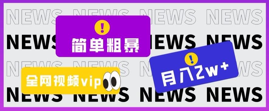 简单粗暴零成本，高回报，全网视频VIP掘金项目，月入2万＋【揭秘】-轻创网