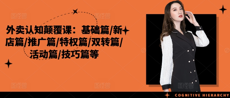 外卖认知颠覆课：基础篇/新店篇/推广篇/特权篇/双转篇/活动篇/技巧篇等-轻创网