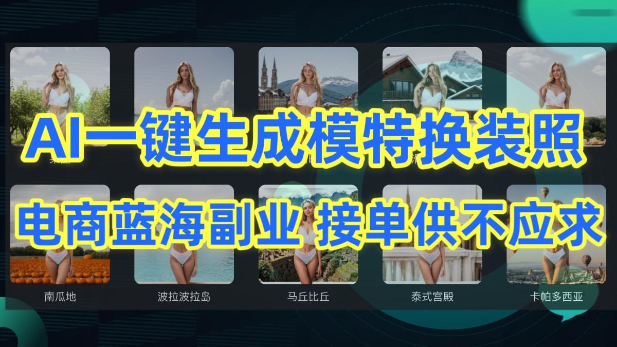 AI制作一键生成模特换装照，电商蓝海副业，接单供不应求-轻创网