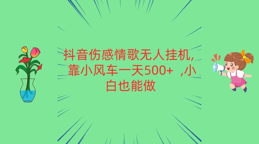 抖音伤感情歌无人挂机 靠小风车一天500+ 小白也能做-轻创网