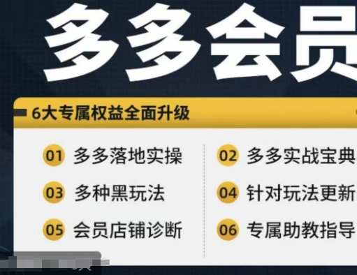 拼多多会员，拼多多实战宝典+实战落地实操，从新手到高阶内容全面覆盖-轻创网