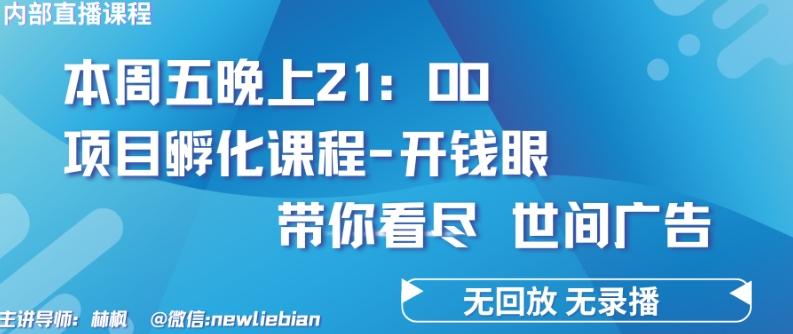 4.26日内部回放课程《项目孵化-开钱眼》赚钱的底层逻辑【揭秘】-轻创网