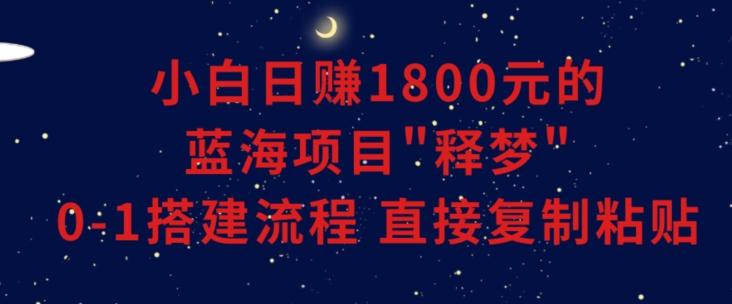 小白能日赚1800元的蓝海项目”释梦”0-1搭建流程可直接复制粘贴长期做【揭秘】-轻创网