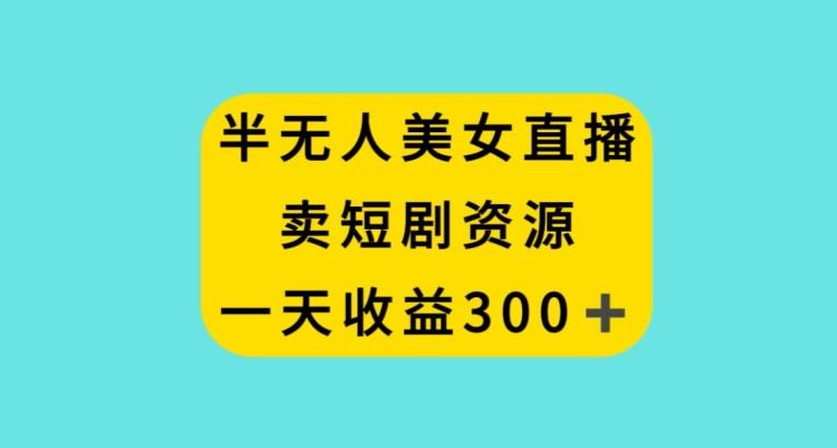 半无人美女直播，卖短剧资源，一天收益300+【揭秘】-轻创网