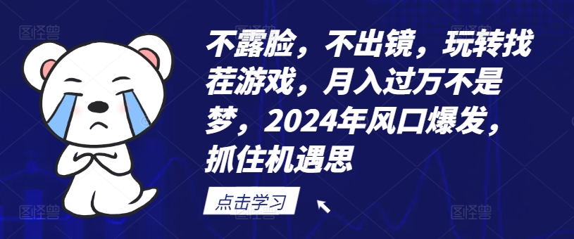 不露脸，不出镜，玩转找茬游戏，月入过万不是梦，2024年风口爆发，抓住机遇【揭秘】-轻创网
