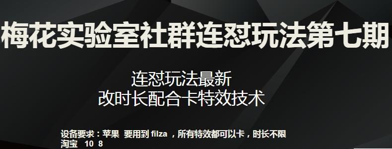 梅花实验室社群连怼玩法第七期，连怼玩法最新，改时长配合卡特效技术-轻创网