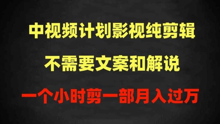 中视频计划影视纯剪辑，不需要文案和解说，一个小时剪一部，100%过原创月入过万【揭秘】-轻创网