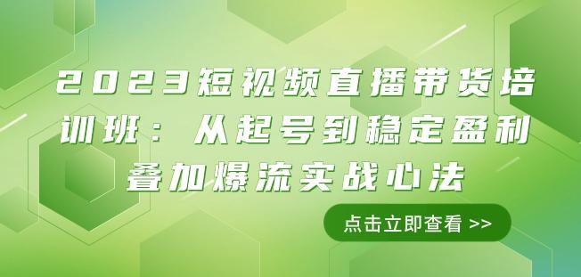2023短视频直播带货培训班：从起号到稳定盈利叠加爆流实战心法（11节课）-轻创网