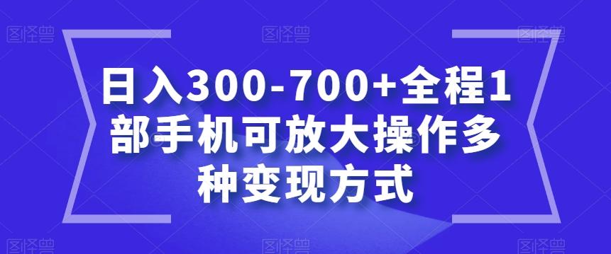 日入300-700+全程1部手机可放大操作多种变现方式【揭秘】-轻创网