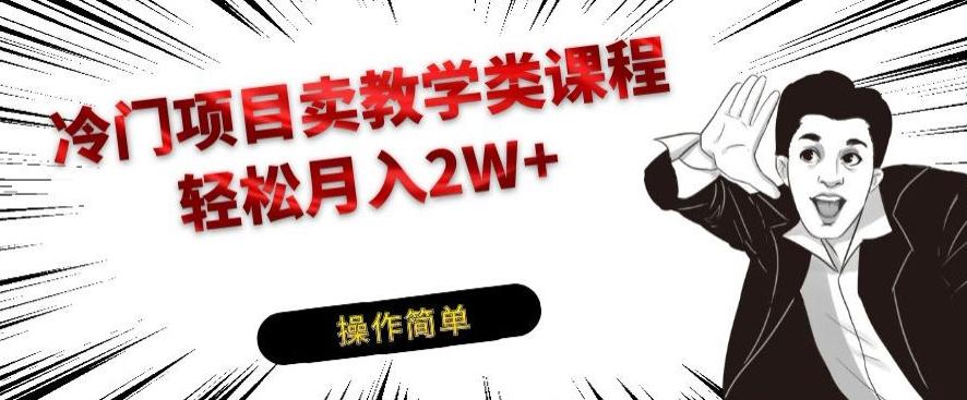 冷门项目卖教学类课程，轻松月入2W+-轻创网