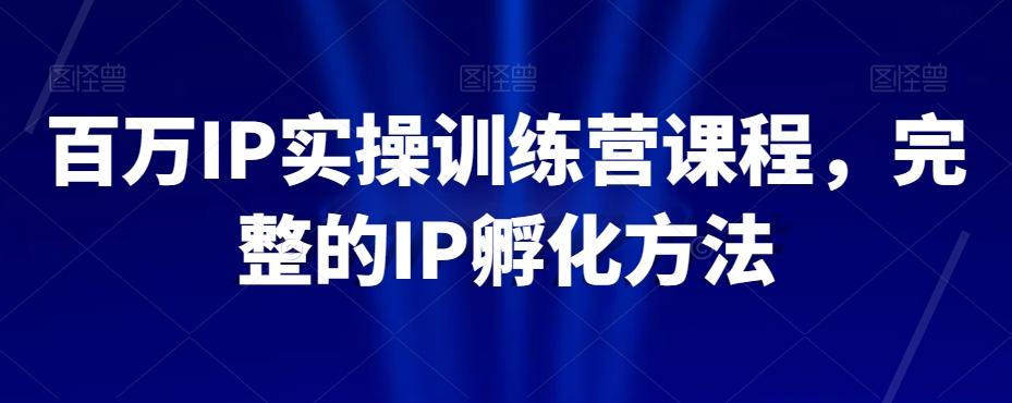 百万IP实操训练营课程，完整的IP孵化方法-轻创网