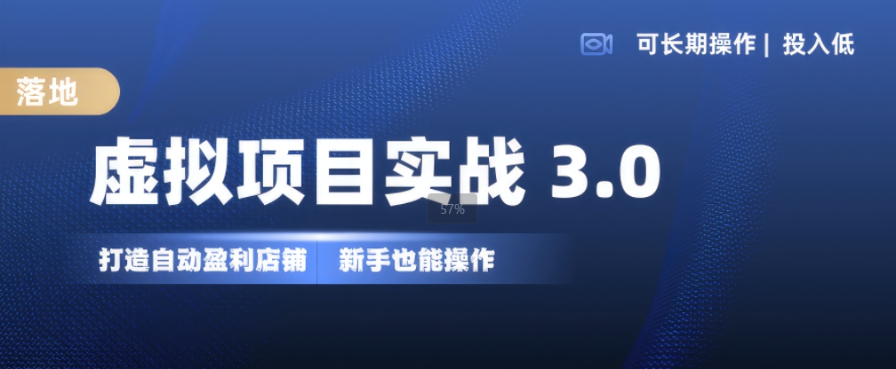 虚拟项目实战3.0，打造自动盈利店铺，可长期操作投入低，新手也能操作-轻创网