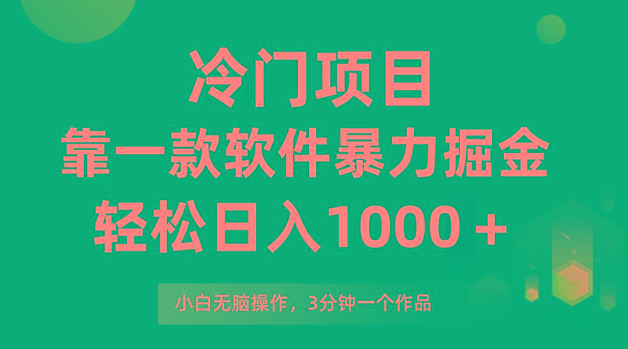 (9791期)冷门项目，靠一款软件暴力掘金日入1000＋，小白轻松上手第二天见收益-轻创网