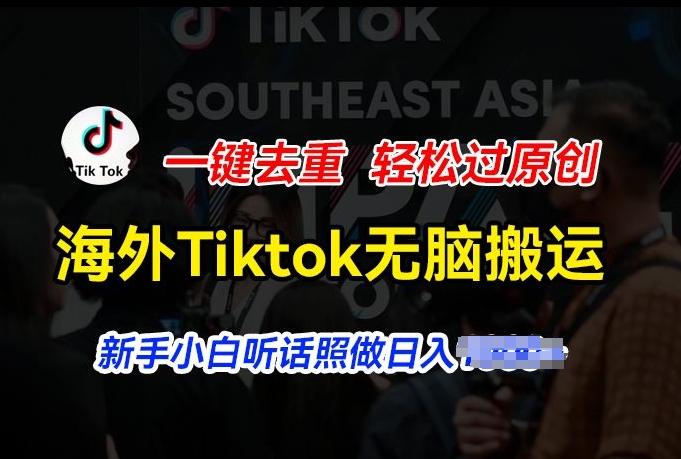 海外Tiktok短视频无脑搬运，一键去重轻松过原创，新手小白听话照做日入几张【揭秘】-轻创网