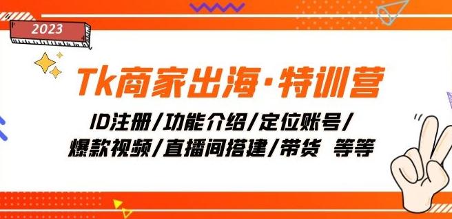 Tk商家出海·特训营：ID注册/功能介绍/定位账号/爆款视频/直播间搭建/带货-轻创网